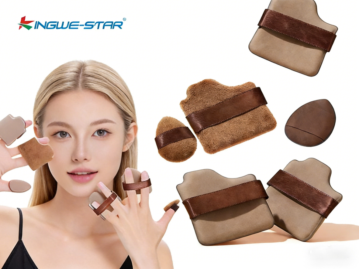 Leather Velour Makeup Powder Puffs